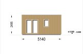 Sauna ogrodowa zewnętrzna DELLA (34 mm + elewacja), 5,1 x 5,1 m, 22 m² specification 2