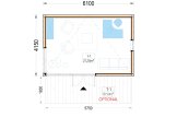 Domek ogrodowy drewniany PREMIUM (34 mm + elewacja, z izolacją), 6x4 m, 24 m² specification 1