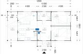 Dom drewniany letniskowy DONNA (44 mm), 63 m² - z tarasem 11,5 m² specification 1