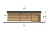 Wiata garażowa drewniana MODERN z pomieszczeniem gospodarczym, 8x4 m specification 3
