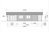 Dom drewniany letniskowy LINDA (44+44 mm), 78 m² - z tarasem 15 m² specification 3