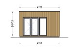 Domek ogrodowy drewniany PREMIUM (34 mm + elewacja, z izolacją), 4,1 x 2,4 m, 10 m² specification 2