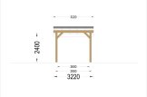 Wiata garażowa drewniana na 1 samochód LUNA F ze ścianą boczną 3,2x6 m specification 2