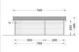 Domek ogrodowy drewniany CARL (34 mm), 5x4 m, 20 m² - z tarasem 8 m² specification 4