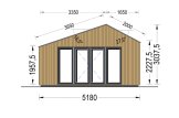 Domek ogrodowy drewniany TONIA (34 mm + elewacja, z izolacją), 5x4 m, 20 m² specification 2
