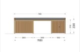 Wiata garażowa drewniana LUNA DUO F PLUS z pomieszczeniem gospodarczym i ścianą boczną, 7,6x5,6 m specification 4