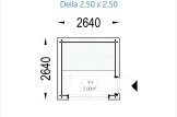 Sauna ogrodowa zewnętrzna DELLA (34 mm + elewacja), 2,6 x 2,6 m, 5 m² specification 1