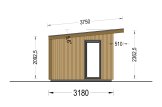 Domek ogrodowy drewniany EVELIN (34 mm + elewacja, z izolacją), 4x3 m, 12 m² specification 3