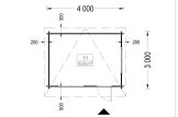 Domek ogrodowy drewniany DREUX F (44 mm), 4x3 m, 12 m² specification 1
