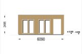 Sauna ogrodowa zewnętrzna DELLA (34 mm + elewacja), 4,6 x 2,6 m, 9,3 m², taras 3,6 m² specification 5