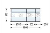 Sauna ogrodowa beczka HELGA 48 (46 mm), 4.8 m, ⌀ 1.97 m specification 1