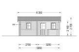 Domek letniskowy całoroczny NANTES (44+44 mm, z izolacją PLUS), 6 x 4,7 m, 24 m² - z tarasem 3,5 m² specification 2