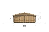 Garaż drewniany dwustanowiskowy CLASSIC DUO (44 mm), 6x8 m, 48 m² specification 2
