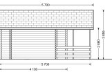 Domek ogrodowy drewniany PARIS (44 mm), 6,7x5,7 m, 21 m² - z tarasem 11 m² specification 5