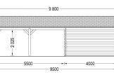 Garaż drewniany MULTI (44 mm) 4x6 m, z wiatą 5,5x6 m specification 4