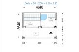 Sauna ogrodowa zewnętrzna DELLA (34 mm + elewacja), 4,6 x 2,1 m, 7,2 m², taras 6,7 m² specification 1