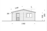 Domek letniskowy drewniany NINA (44 mm), 6x6 m, 36 m² specification 2