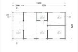 Dom drewniany letniskowy HYMER F (66 mm), 42 m² - z tarasem 10 m² specification 1