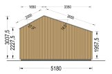 Domek ogrodowy drewniany TONIA (34 mm + elewacja, z izolacją), 5x3 m, 15 m² specification 4