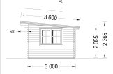 Domek ogrodowy drewniany DREUX F (44 mm), 4x3 m, 12 m² specification 3