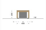 Garaż drewniany SILVIA F (34 mm + elewacja) 4x6 m, z wiatą (frontową) 4x6 m specification 3