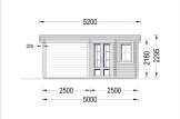 Domek ogrodowy drewniany KATERINA (28 mm), 5x3 m, 7,5 m² - z tarasem 7,5 m² specification 2
