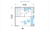 Sauna ogrodowa zewnętrzna DELLA (34 mm + elewacja), 5,1 x 5,1 m, 22 m² specification 1