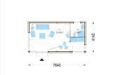 Domek letniskowy drewniany PREMIUM (34 mm + elewacja, z izolacją), 7,5 x 4 m, 30 m² specification 1