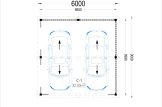 Wiata garażowa drewniana na 2 samochody LUNA DUO ze ścianą w literę L, 6x6 m specification 1