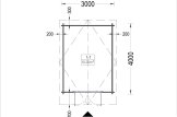 Domek ogrodowy drewniany PETER (34 mm), 3x4 m, 12 m² specification 1
