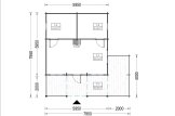 Domek letniskowy drewniany ANGERS (44 mm), 36 m² - z tarasem 19 m² specification 1