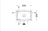 Domek ogrodowy drewniany MINI (28 mm), 3x2 m, 6 m² specification 1