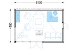Domek ogrodowy drewniany PREMIUM (34 mm + elewacja, z izolacją), 6x4 m, 24 m² specification 1