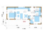 Dom drewniany letniskowy LUCIA 2 (44 mm + elewacja, z izolacją), 50 m² specification 1