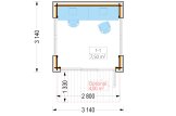Domek ogrodowy drewniany EMMY (34 mm + elewacja, z izolacją), 3x3 m, 9 m² specification 1