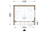 Domek ogrodowy drewniany PIA (34 mm + elewacja, z izolacją), 4x3 m, 12 m² specification 1