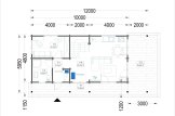 Dom drewniany letniskowy AURA (66 mm), 100 m² - z tarasem 35 m² specification 1