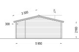 Domek letniskowy drewniany OLIVIA (66 mm), 6x6 m, 27 m² - z tarasem 8 m² specification 3