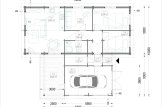 Dom drewniany letniskowy BERTA (44+44 mm), 72 m² - z tarasem 18 m² i z garażem 20 m² specification 1