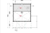 Domek letniskowy całoroczny ANGERS (44+44 mm, z izolacją PLUS), 36 m² - z tarasem 19 m² specification 2