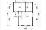 Dom drewniany całoroczny DIJON (44+44 mm, z izolacją), 44 m² specification 1