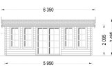 Domek ogrodowy drewniany DEVON (44+44 mm, z izolacją), 6x4 m, 24 m² specification 2