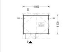 Domek ogrodowy drewniany LILLE (34 mm), 4x3 m, 12 m² specification 1