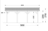 Wiata garażowa drewniana na 1 samochód CLASSIC, 3x6 m specification 3