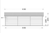 Garaż drewniany trzystanowiskowy TRIO (44 mm), 9x6 m, 54 m² specification 4