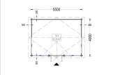 Domek ogrodowy drewniany CLOCKHOUSE (34+34 mm, z izolacją), 5,5 x 4 m, 22 m² specification 1