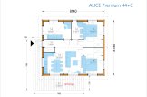 Domek letniskowy drewniany ALICE S (44 mm + elewacja), 63 m² specification 1