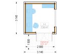 Domek ogrodowy drewniany TONIA (34 mm + elewacja, z izolacją), 3x3 m, 9 m² specification 1