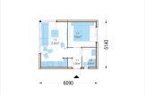 Domek letniskowy drewniany PREMIUM (34 mm + elewacja, z izolacją), 6x5 m, 30 m² specification 1