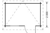 Domek ogrodowy drewniany MODERN (28 mm), 3x2 m, 6 m² specification 1
